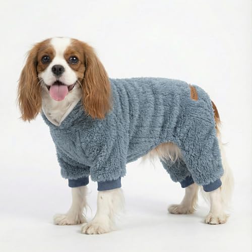 Collared Neck Dog Sweater Pajamas (X-Small / Steel Blue)