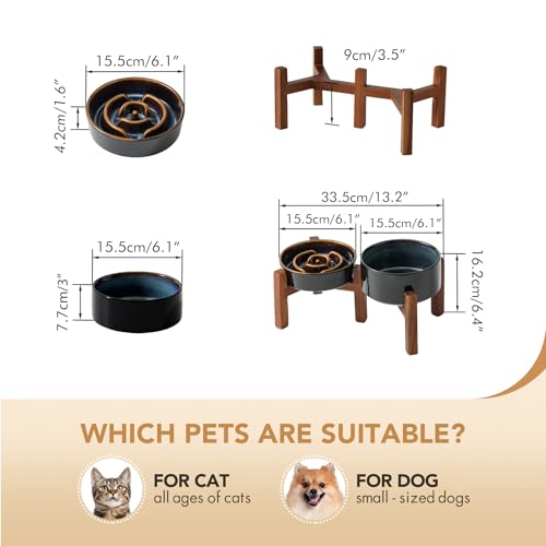 Raised Slow Feeder Dog Bowls (2 x Starry Sky + Stand - A / S- 6.1inch / 0.9 Cups)