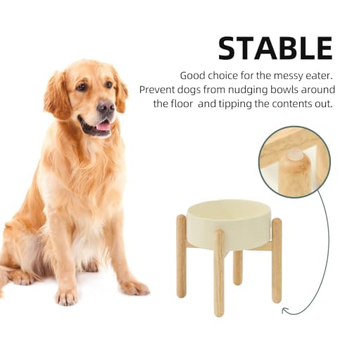 Ceramic Dog Bowls Elevated (Light Yellow)