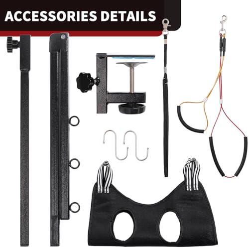 Dog Grooming Table Arm with Hammock (Black)
