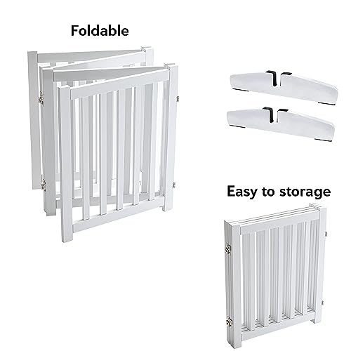 Wooden Free Standing Dog Gate 80" W x 30" H (White / 80"W x 30"H)