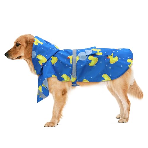 Large Dog Raincoat (Medium / Blue Duck)