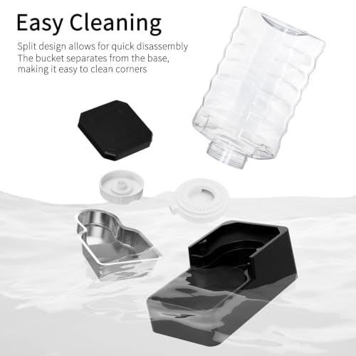 2.64 Gallon Dog Water Bowl Dispenser (Black with Lid & Filter / 10L)