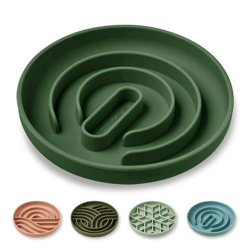 Slow Feeder Dog Bowl (Olive Green)