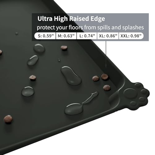 Silicone Pet Feeding Mat (Charcoal / 18.5" x 11.5")