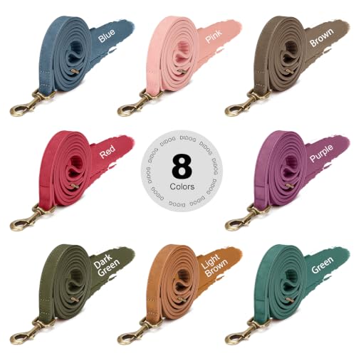 PU Leather Dog Leash for Medium Large Dogs (Purple / 3/4''x 5FT)