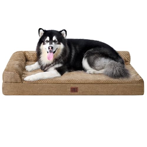 XXL Dog Bed Memory Foam (Camel / 48.0"L x 35.0"W x 7.5"Th)