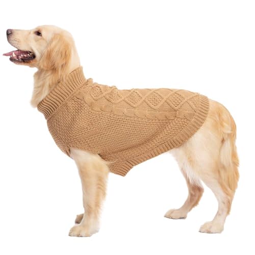 Turtleneck Dog Sweater (Medium / Khaki)