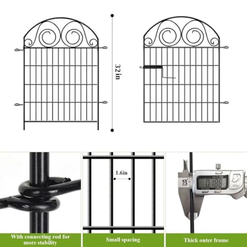 Tall Garden Fence with Gate (32''(H)-2panels-4.4ft(L))