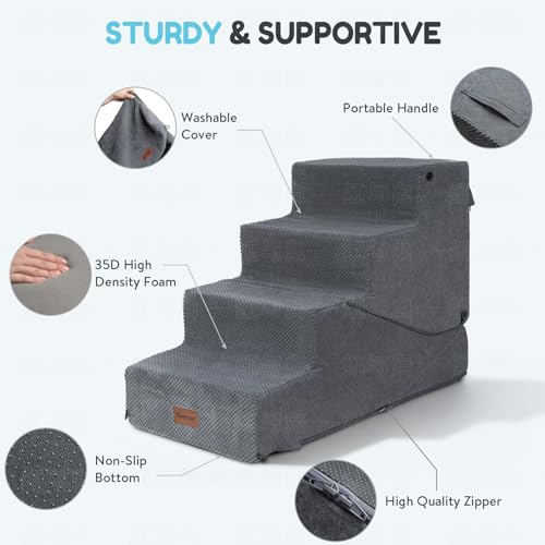 4 Step Dog Stair and Ramp for Small Dogs and Cats