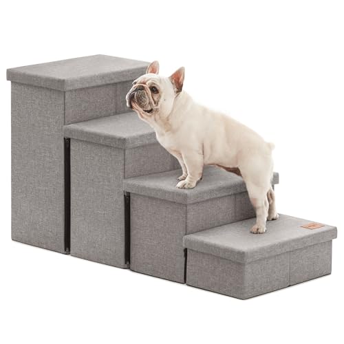 Dog Stairs for High Bed (Solid Grey / 37.4" X 17" X 21.3" H)