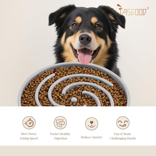 Slow Feeder Dog Bowl (Large / E-Light Grey)