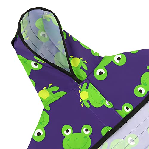 Dog Raincoat with Hood & Leash Hole S (X-Large / Frogs)