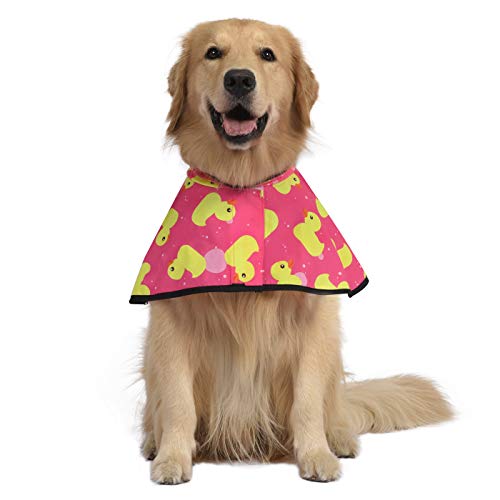 Dog Raincoat with Hood & Leash Hole S (X-Large / Ducks Pink)