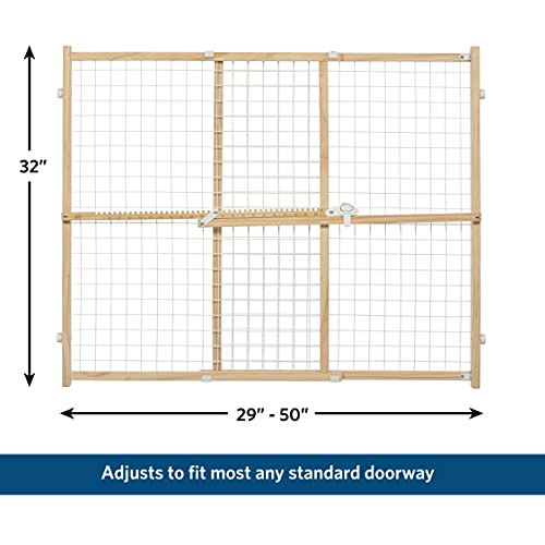 Wire Mesh Pet Safety Gate (Wood / Medium)