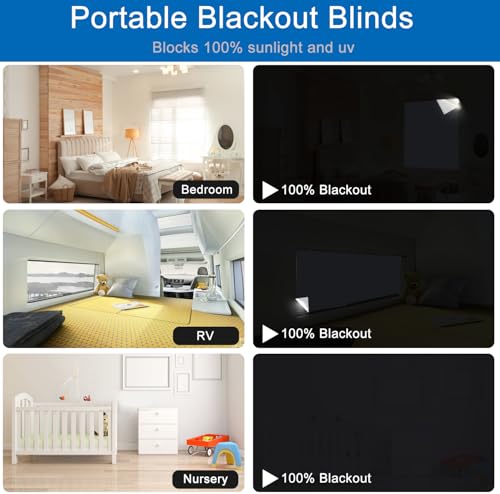 100% Blackout Window Cover Magnetic Blackout Curtains (Grey / 57"W x 79"H)