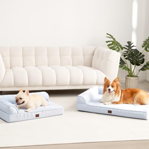 Memory Foam Dog Bed for Crate (Washblue / 41.0"L x 27.0"W x 6.5"Th)