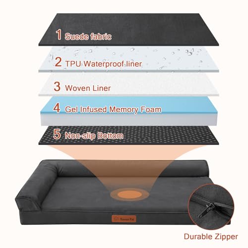 Microsuede Dog Bed for Small & Medium Dogs (Microsuede Style-Dark Grey / S(30"x20"x3"))