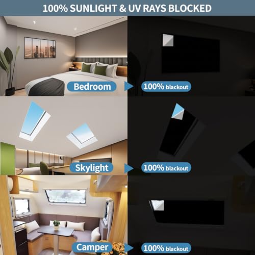 Temporary Blackout Blinds Portable Window Shade for RV (59"W x 39"H)