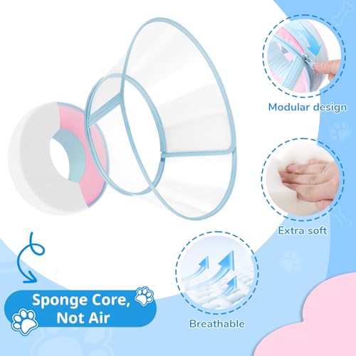 Sponge Core Dog Cone (Pink / Size 5(Neck: 14.0"- 16.0"))