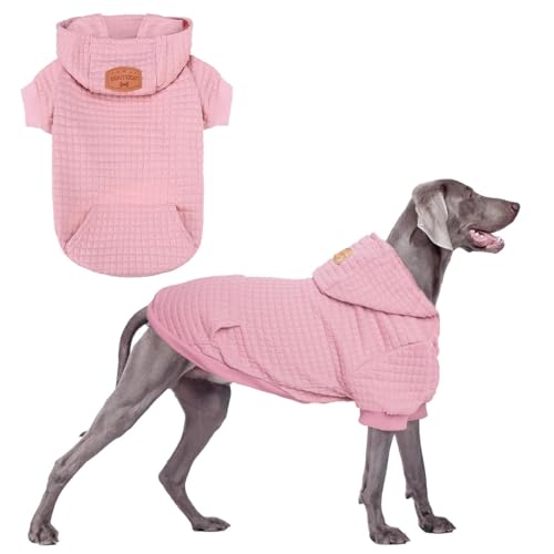 Dog Hoodies Sweater for Large Dogs (Pink / 2XL (Back: 27",Chest: 35.5", Neck: 25"))
