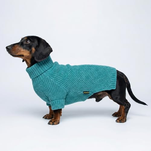 Medium Turtleneck Dog Knitted Sweater (Medium / Steel Blue)