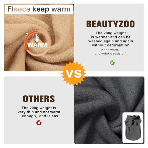 Dog Fleece Vest Sweater Winter Jacket for Small and Medium Dogs with D (Medium / BEIGE)