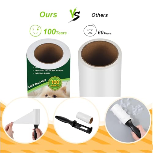 Lint Rollers for Pet Hair Extra Sticky (6 pcs - 600 Sheets)