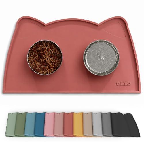 Cat Food Mat Silicone Pet Feeding Mat (20"L x 12"W / Erythrinus)