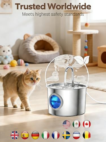 Cat Water Fountain Advanced 304 Stainless Steel 2.2L