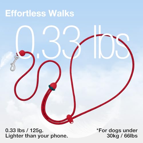 Crossbody Hands Free Dog Leash (Strawberry Red)