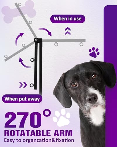 Adjustable Dog Grooming Arm with Clamp Dog Grooming Hammock and Loop Noose