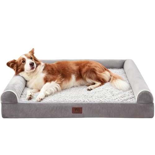 Orthopedic XL Dog Bed Extra Large Washable Dog Couch (Grey / 42" x 30" x 7.5")
