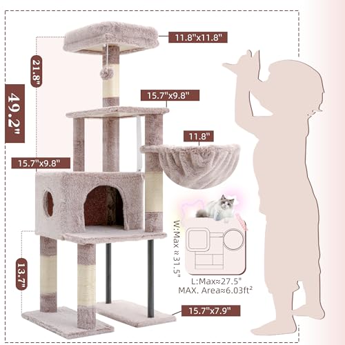 Cat Tree with Toy (49.2 inch / Muchroom)