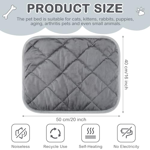 8 Pack Self Heating Cat Mat (Gray / 16 x 20 Inch)