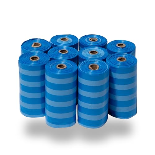 Poop Bags for Dogs (Blue Strips / 150 Bags)