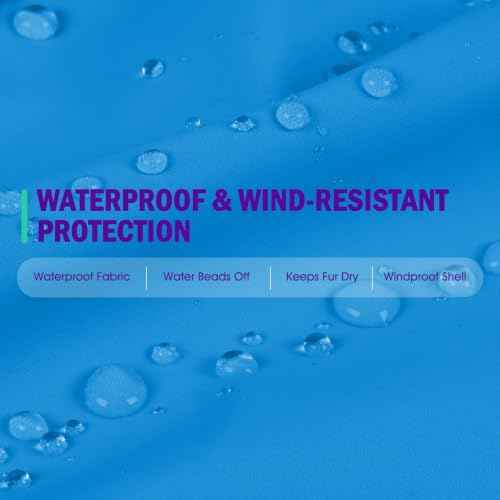 Dog Raincoat Waterproof Dog Rain Jacket with Hood Blue 2XL (Blue / XX-Large)