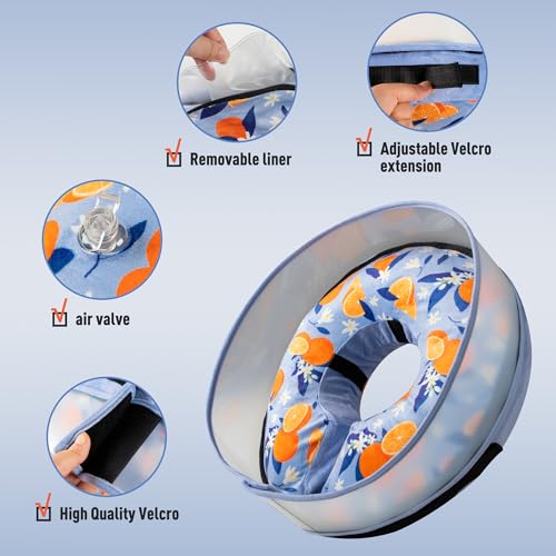 Inflatable Dog Cone (M / Orange)