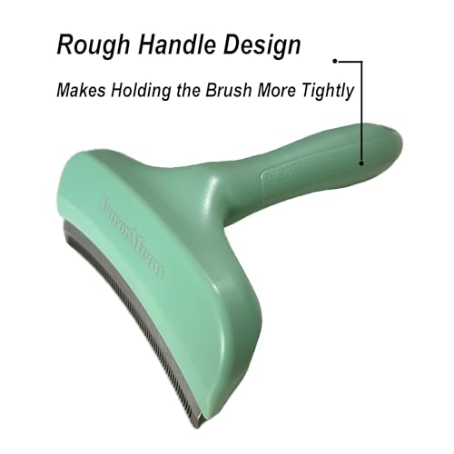 Pet Deshedding Tool with Curve Blade (Large / Green)