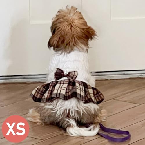 Dog Sweater Dress for Small Dogs Turtleneck Thick Knit Pullover (X-Small (2-4lbs) / 06# White)