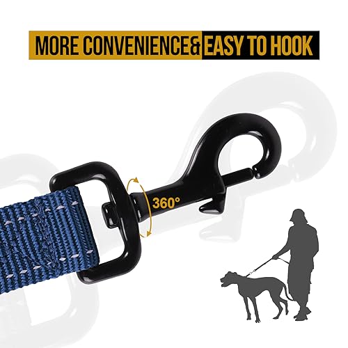 No Pull Dog Leash with Handle for Medium Large Dogs (Blue / 4FT)