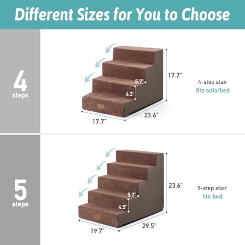 Dog Stairs for Small Dogs (Brown / 19.7x29.5x23.6 inch)