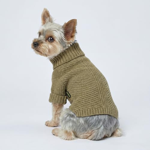 Thermal Knitted Dog Sweater Doggy Winter Coat Pet Clothes Doggie Turtleneck Jacket Puppy Outfits Cat Sweatsuit Sage Green Large (Large / Sage Green)