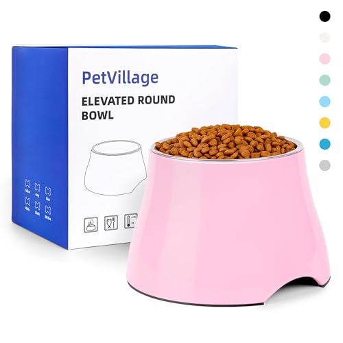 Dog Bowls Cone Friendly Non Slip Single Dog Bowl with Stainless Steel Inner (Large(3 Cups) / Pink)