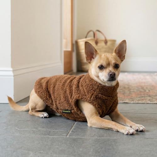 2 Pack Striped Fleece Dog Sweater (Large / Brown-White)
