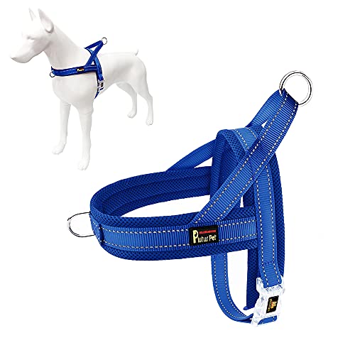 No Pull Dog Harness for Large Dogs (L: chest 25.2"-32.3" / Navy Blue)