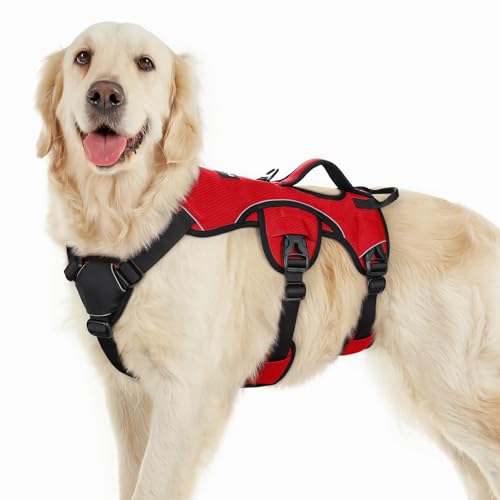 Escape Proof Dog Harness for Large (Red / Large)
