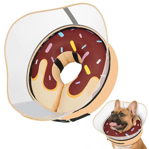 Raised Inflatable Dog Cone After Surgery (DonutBrown / S(Neck 7"-10"))