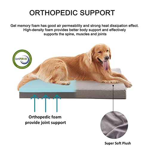 Orthopedic Memory Foam Dog Bed (Short Plush / Medium-29"x 18" x 3")