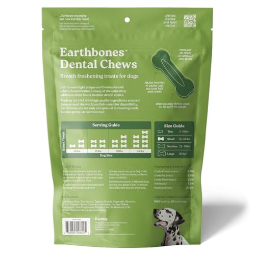 Earthbones Dental Chews for Dogs 3 (Tiny Dogs / 30 Count (Pack of 1))